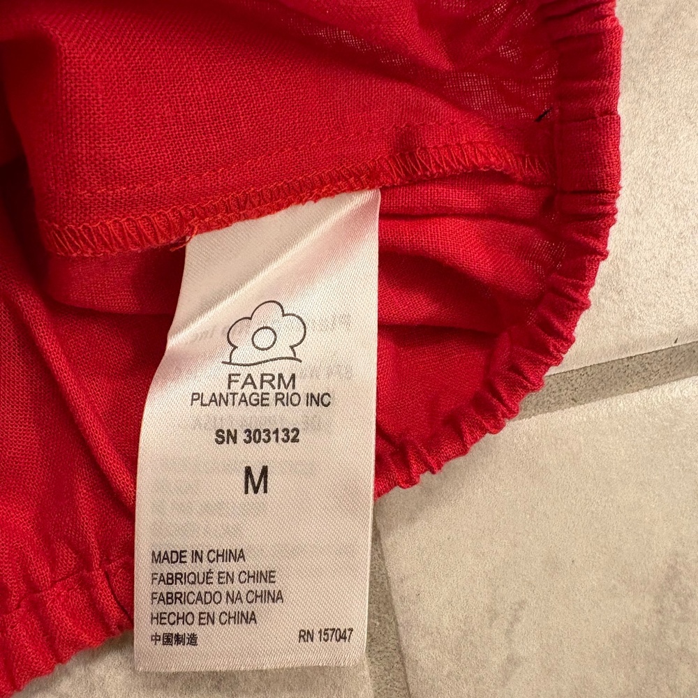 FARM Rio One-Shoulder Red Crop Top - Picture 4 of 9